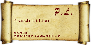Prasch Lilian névjegykártya